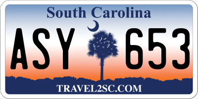 SC license plate ASY653