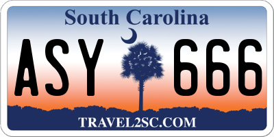 SC license plate ASY666