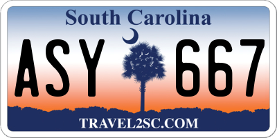 SC license plate ASY667