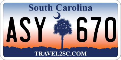 SC license plate ASY670