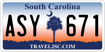 SC license plate ASY671