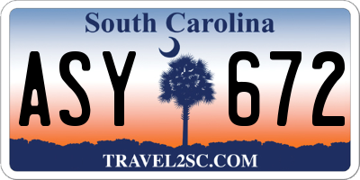 SC license plate ASY672