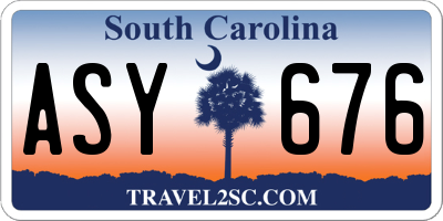 SC license plate ASY676