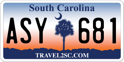 SC license plate ASY681