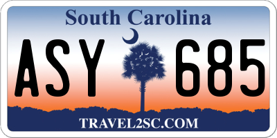 SC license plate ASY685