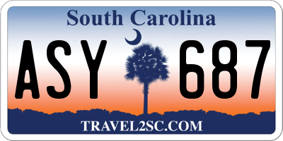 SC license plate ASY687