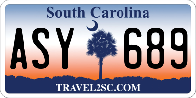 SC license plate ASY689