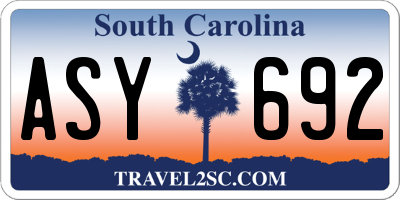 SC license plate ASY692