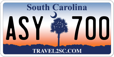SC license plate ASY700