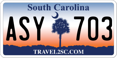SC license plate ASY703
