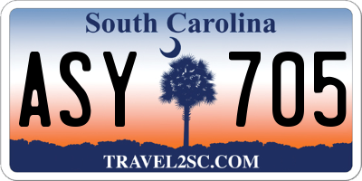 SC license plate ASY705