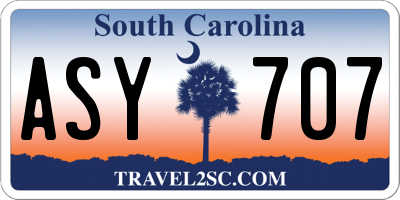 SC license plate ASY707