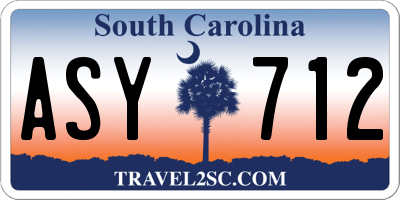 SC license plate ASY712