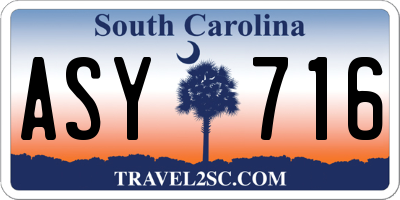 SC license plate ASY716