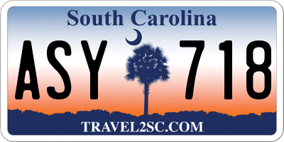SC license plate ASY718