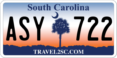 SC license plate ASY722