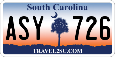 SC license plate ASY726