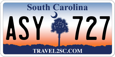 SC license plate ASY727
