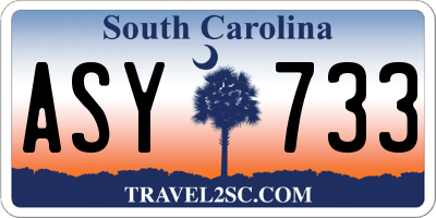 SC license plate ASY733