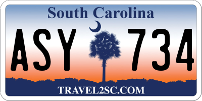 SC license plate ASY734
