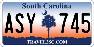 SC license plate ASY745