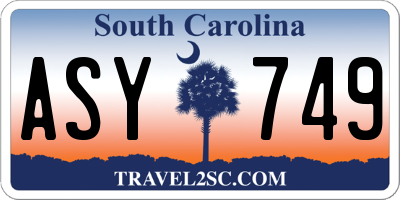 SC license plate ASY749
