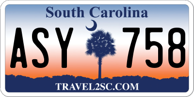 SC license plate ASY758