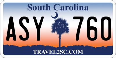 SC license plate ASY760