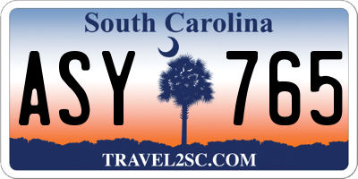 SC license plate ASY765