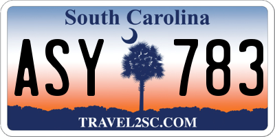 SC license plate ASY783