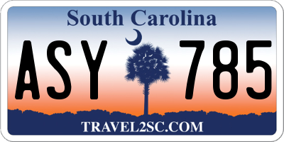SC license plate ASY785