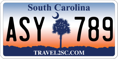 SC license plate ASY789