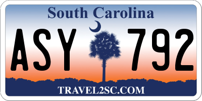 SC license plate ASY792