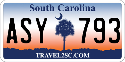 SC license plate ASY793