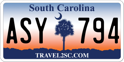 SC license plate ASY794