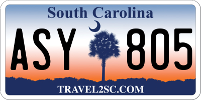 SC license plate ASY805