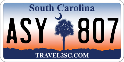 SC license plate ASY807