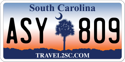 SC license plate ASY809