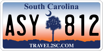 SC license plate ASY812