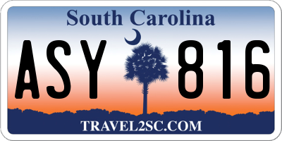 SC license plate ASY816