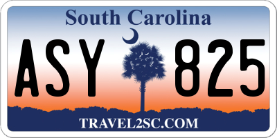 SC license plate ASY825
