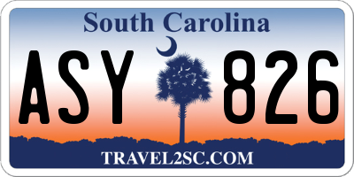 SC license plate ASY826