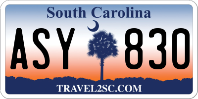 SC license plate ASY830