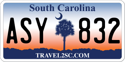 SC license plate ASY832