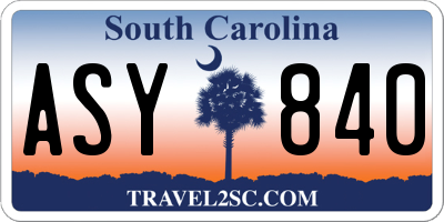 SC license plate ASY840