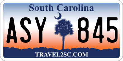 SC license plate ASY845