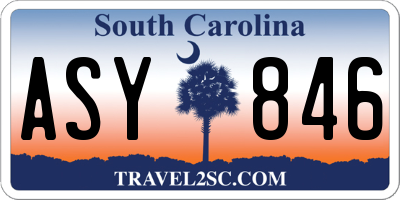 SC license plate ASY846