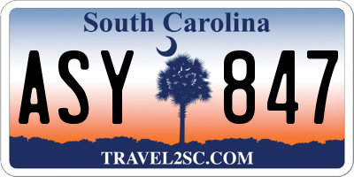 SC license plate ASY847