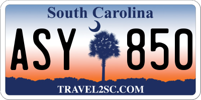SC license plate ASY850