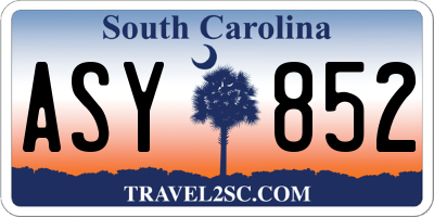 SC license plate ASY852